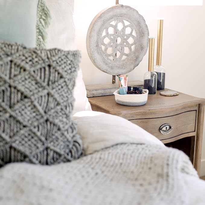 5-Piece Round Woven Cotton Rope Storage Baskets - Image 6