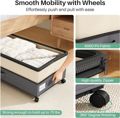Kitstorack 4 Pack Height-adjustable Under Bed Storage - Image 3