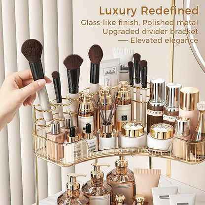 BEFSOP Corner Bathroom Counter Organizer, Upgraded 2-Tier Makeup Organizer - Image 4