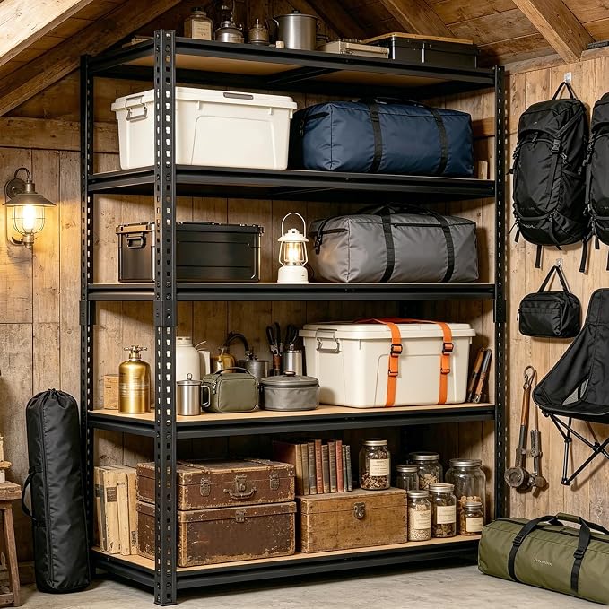 72" H Heavy Duty Garage Shelving, 2400LBS Capacity 5-Tier Storage Shelves - Image 2