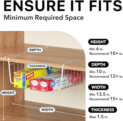 Simple Houseware 6PK Under Shelf Basket - Image 3