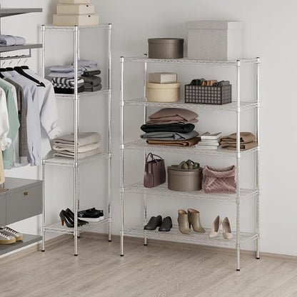 18" Deep x 42" Wide x 64" Height Wire Shelving Kit | 5-Tier | NSF Commercial - Image 7
