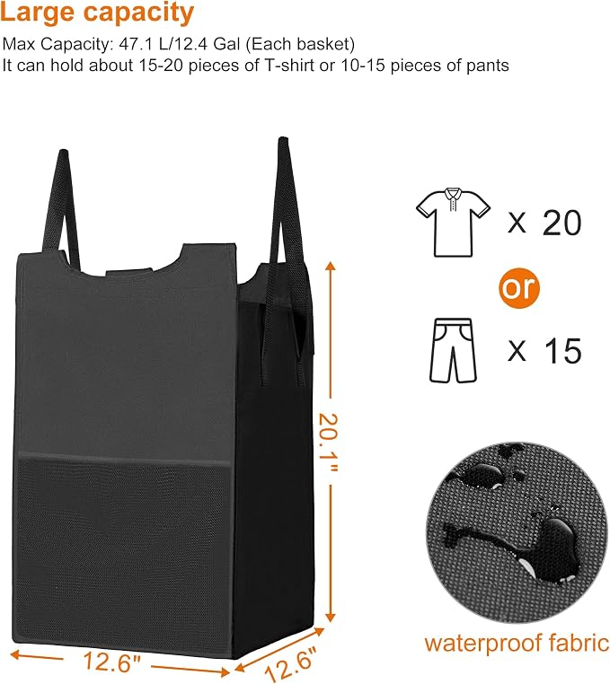 Heybly Laundry Hampers, 4 x 12.5 Gal Laundry Basket - Image 9