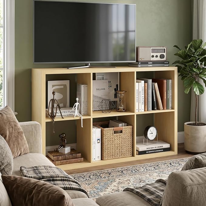 CTESNE【2026 Wooden Thick Frame 6 Cube Storage Organizer Shelf - Image 2