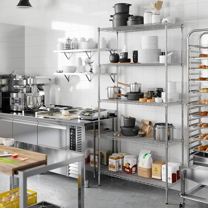 18" Deep x 42" Wide x 86" Height Wire Shelving Kit | 5-Tier | NSF Commercial - Image 7