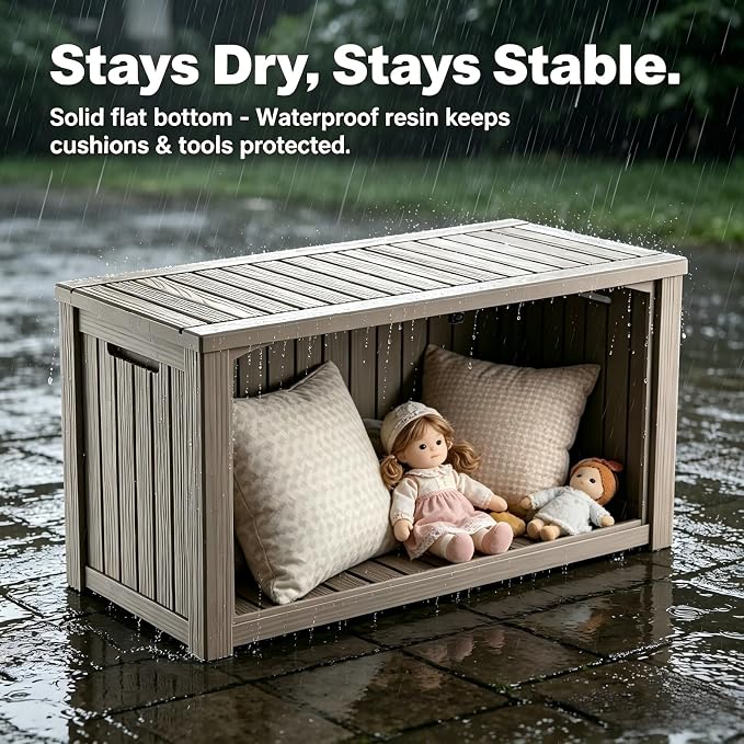 180 Gallon Outdoor Storage Box Waterproof, Large Resin Deck Box - Image 7