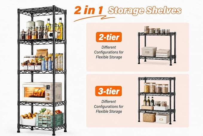 GRANNY SAYS 5-Tier Narrow Storage Shelves - Image 4
