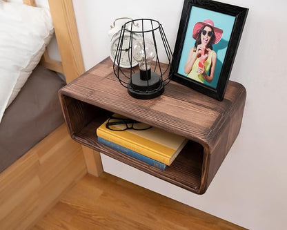 Floating Nightstand Wooden, Bedside Table, Nightstand Shelf, Wall Mounted - Image 6