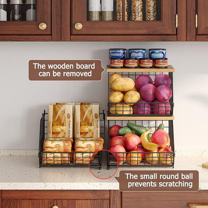 2 Set Stackable Wire Basket - Image 4