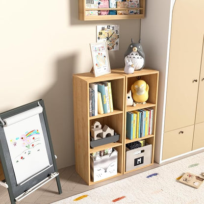 Wooden 3 Cube Storage Organizer, 3 Tier Storage Cubes Storage Display Cubby - Image 2