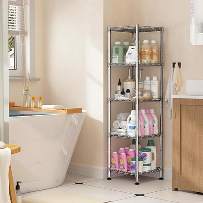 5 Wire Shelving Metal Shelves Storage Rack:Adjustable Storage Shelves Standing - Image 9