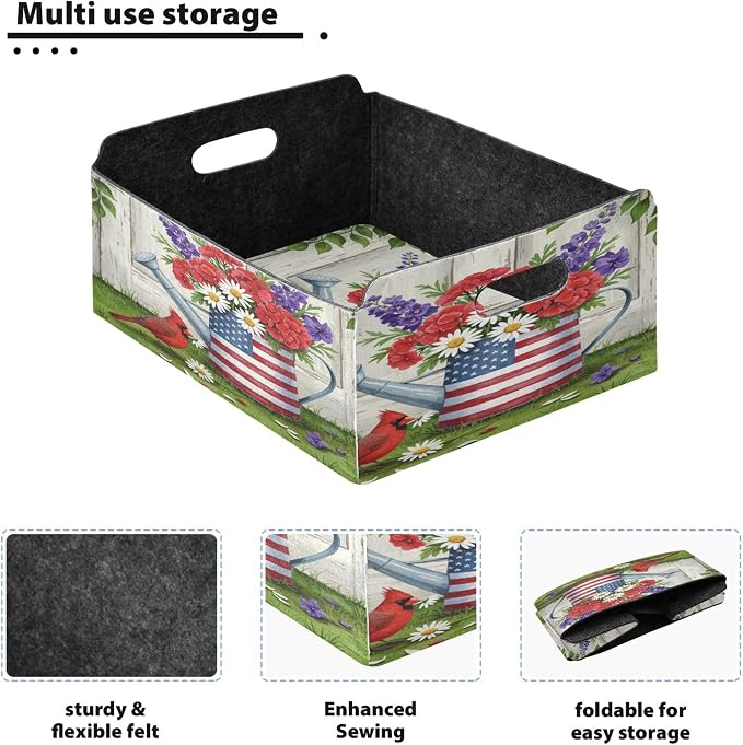 Watering Can with Us Flag Storage Basket - Image 2