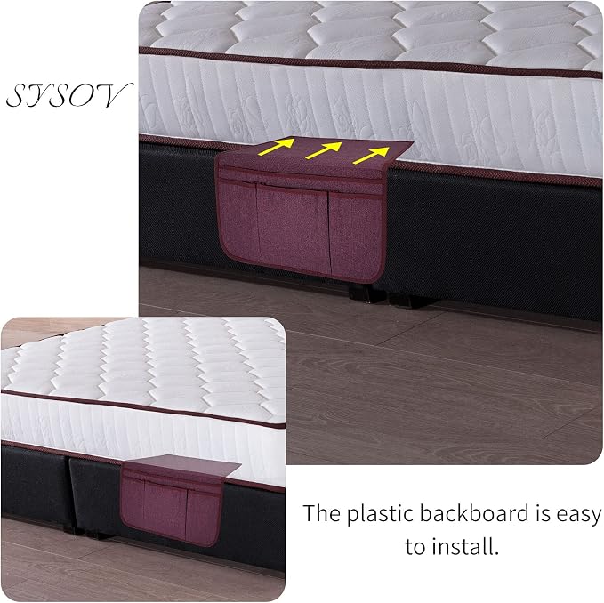 Bedside Caddy Bedside Storage Organizer Magazine Phone Tablet iPad Remote Holder - Image 4