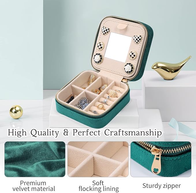 Dajasan Velvet Travel Jewelry Box, Mini Travel Jewelry Case, Small Portable - Image 5