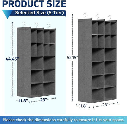 Ofiray-home 5 Tier Hanging Closet Organizer, 14 Compartments Sweater Organizer - Image 2