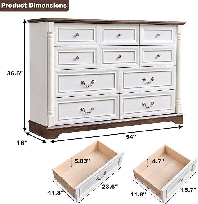 Farmhouse 10 Drawer Dresser - Image 3