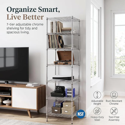 Finnhomy Heavy Duty 7 Tier Wire Shelving, Pantry Shelves - Image 4