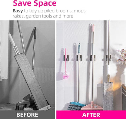 8 Pack Broom Holder Wall Mount, Improved Super Anti-Slip Mop and Broom Holder - Image 5