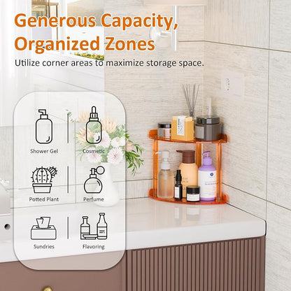 2 Tier Countertop Corner Organizer Shelf 7x7x8 Inch, Vanity Storage - Image 3
