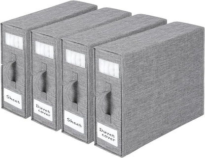Bed Sheet Organizer 4 Pack – Foldable Linen Closet Storage by Unknown