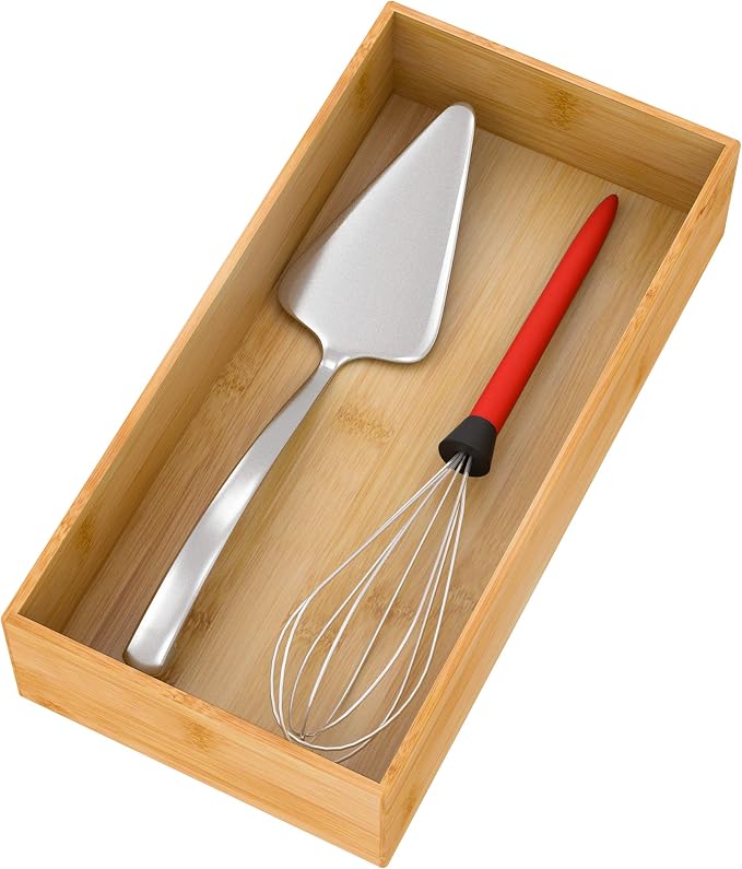 Bamboo Kitchen Drawer Organizer, Wooden Storage Box by Bambloom