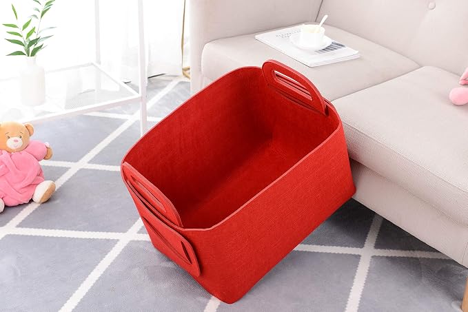 Minoisome Storage Basket Felt Storage Bin Collapsible& Convenient Box Organizer - Image 4