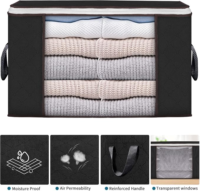 Budding Joy 90 L Large Storage Bags, 10 Pack Clothes Storage Bins Foldable - Image 5