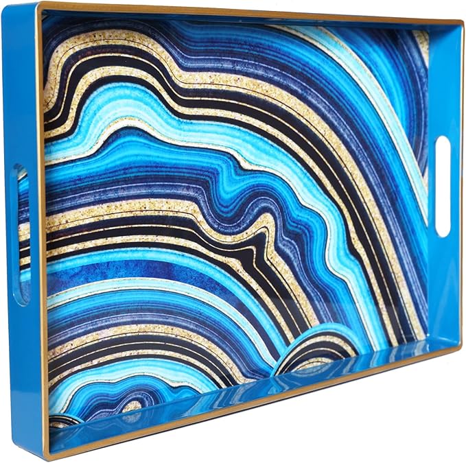 Spsyrine Decorative Tray, Plastic Rectangular Coffee Table Tray by Spsyrine