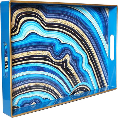 Spsyrine Decorative Tray, Plastic Rectangular Coffee Table Tray by Spsyrine