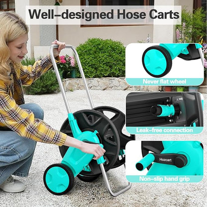 Portable Garden Hose Reel Cart, Hold Up to 100-120 Ft of 5/8 Inch Hose - Image 3