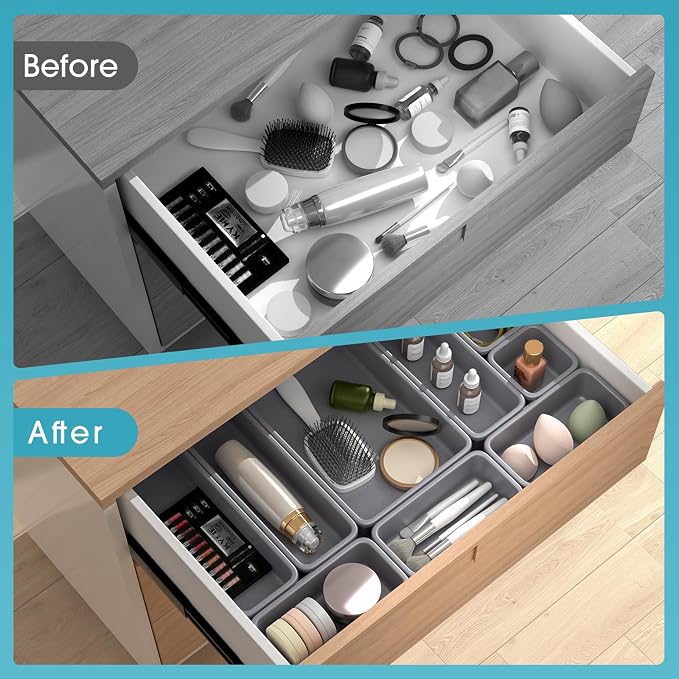 25 PCS Drawer Organizer Set, 4 Size Makeup Drawer Divider Organizer - Image 6