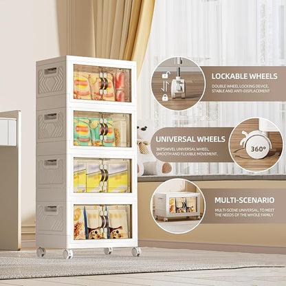 104 QT / 26 Gal Multi-Purpose Stackable Storage Cabinet: Double Magnetic Doors - Image 4