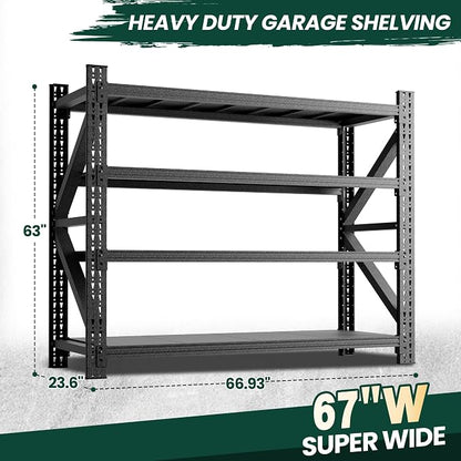 Heavy Duty Garage Storage Shelves 8000LBS Capacity, 4-Tier Adjustable - Image 2