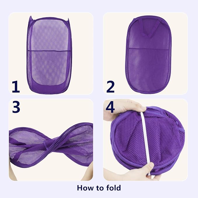 Pop Up Laundry Hamper, Mesh Laundry Basket Collapsible, Foldable Hamper - Image 3