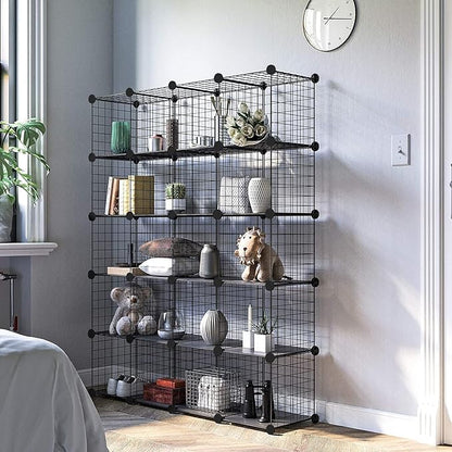 TUMUCUTE Wire Cube Storage Organizer, 25-Cube Metal Storage Shelves Bookshelf - Image 2