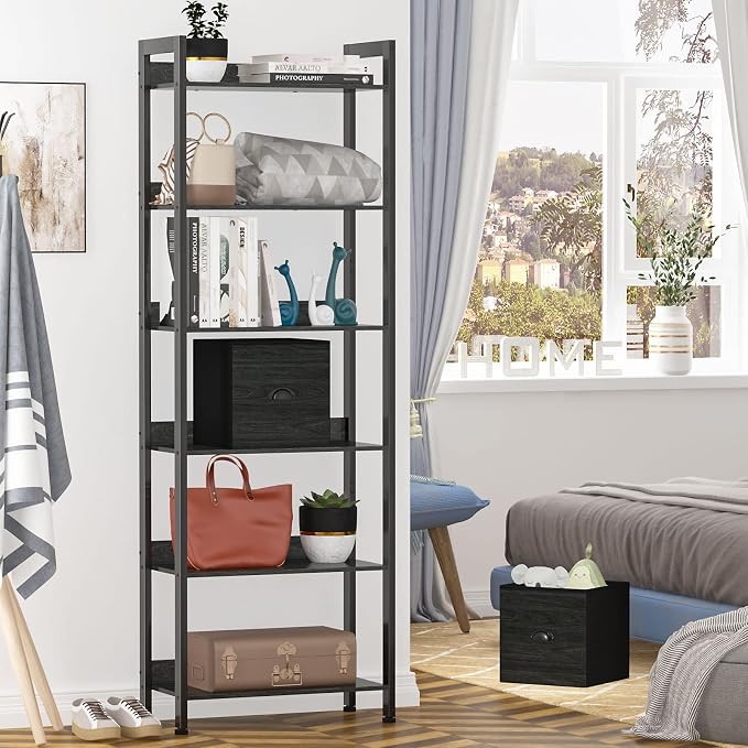 Furologee 6-Tier Bookshelf, Tall Bookcase - Image 2