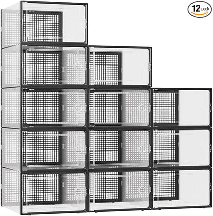 Kuject XXX-Large Shoe Storage Boxes 12 Pack, Entryway & Under-Bed Storage by Kuject