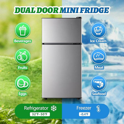 2.4 Cu.ft Mini Fridge with Top Freezer Apartment Size Dual Door Compact - Image 3