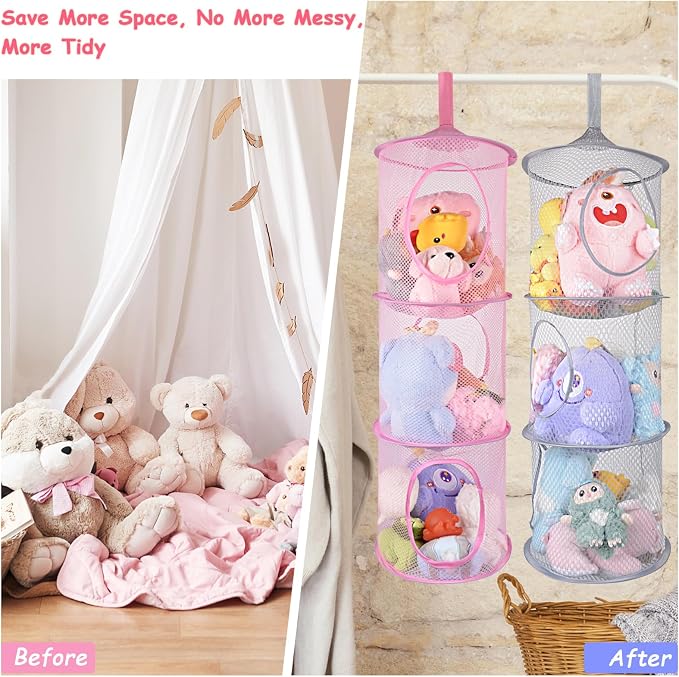 ChezMax Hanging Mesh Stuffed Animal Storage - Image 4