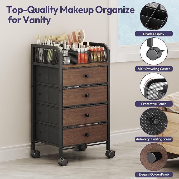 SWTYMIKI Rolling Makeup Organizer Cart - Image 5