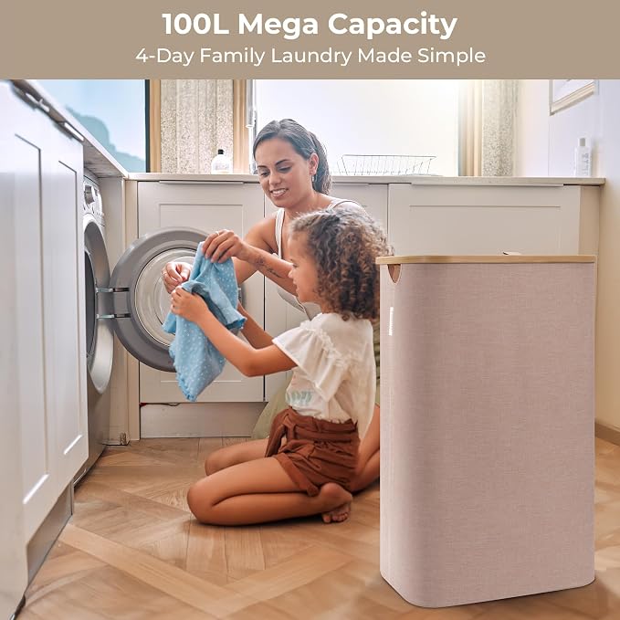 StorageWorks 100L Large Laundry Hamper - Image 6