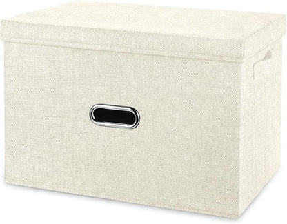 Large Linen Fabric Foldable Storage Bins by Unknown