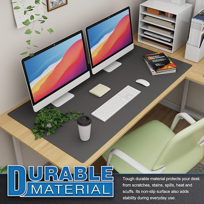 K KNODEL Large Office Leather Desk Mat, Mouse and Keyboard Pad, Computer and - Image 3