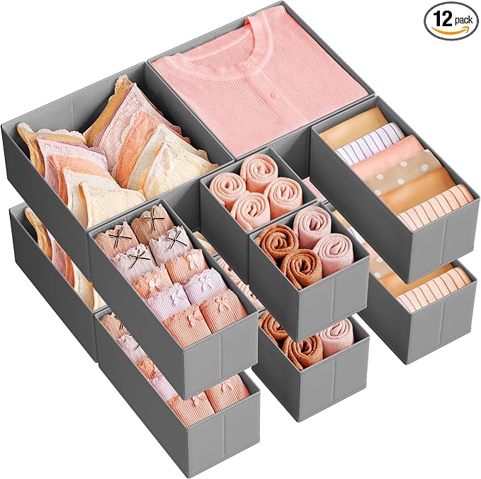 SONGMICS Drawer Organizer, Dresser Drawer Organizers, Foldable Fabric Storage by SONGMICSbySONGMICSHOME