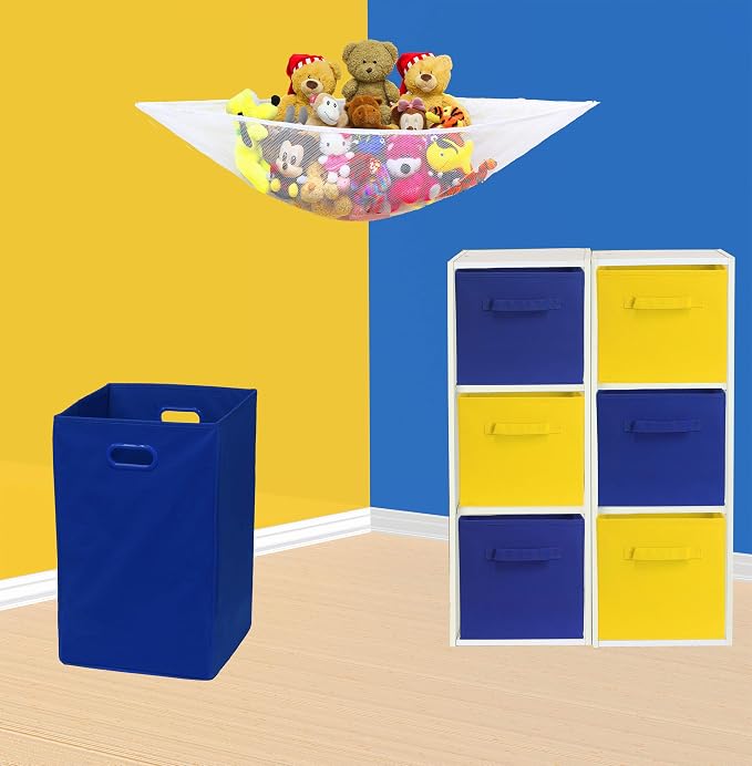 Simple Houseware Foldable Cube Storage Bins, 11-Inch Yellow - Image 6