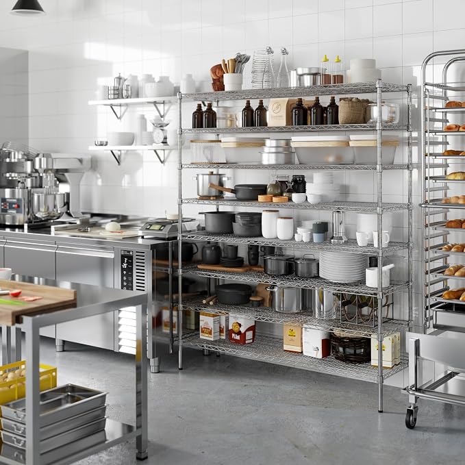 18" Deep x 60" Wide x 74" Height Wire Shelving Kit | 8-Tier | NSF Commercial - Image 7