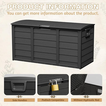 75 Gallon Outdoor Deck Storage Box – Heavy Duty Resin - Image 6