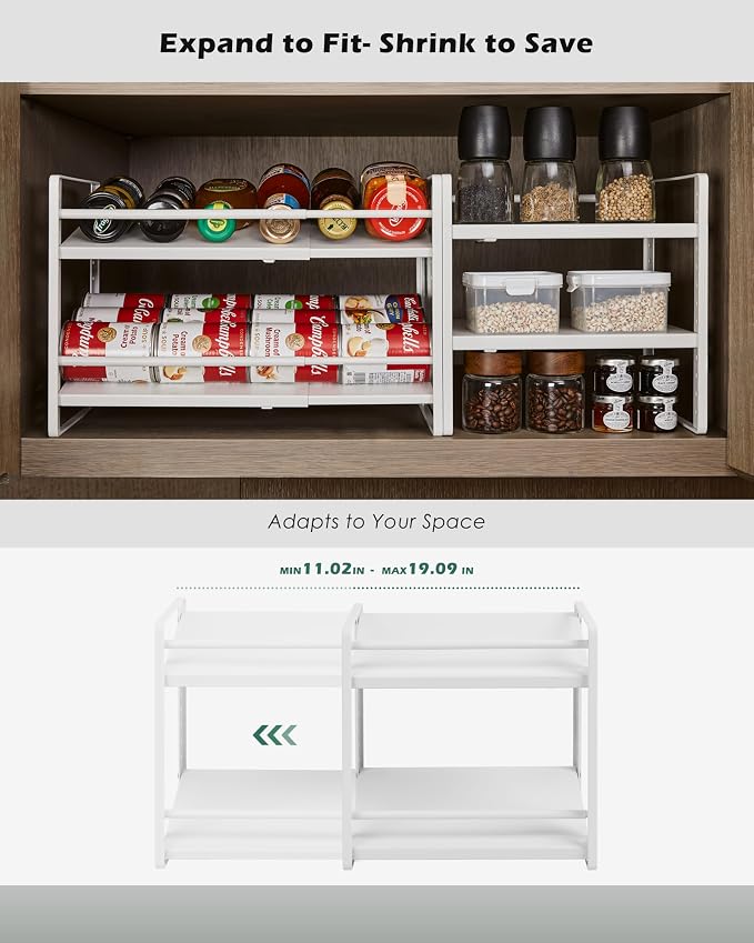2-Tier Storage Rack Organizer for Foil Plastic Wrap Box Spice Bottle Seasoning - Image 5