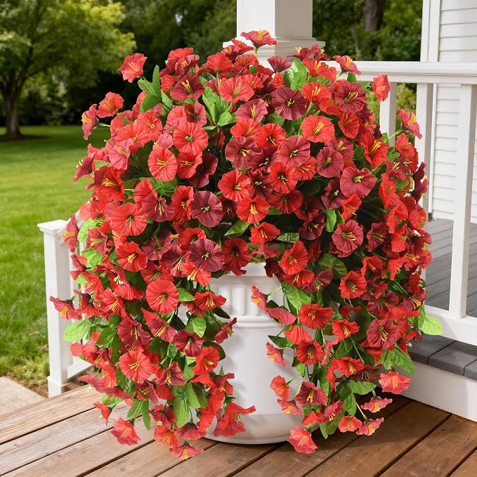 INQCMY Artificial Flowers for Outdoor Spring Summer Decoration Faux Silk by INQCMYPlantRack