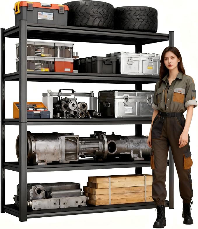 Metal Garage Shelving Unit, 5-Tier Garage Storage Shelves Heavy Duty by Beaunatixx